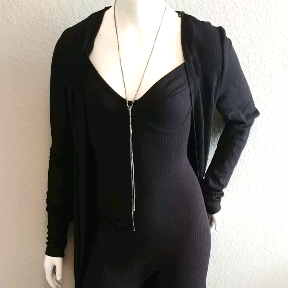 Jumpsuit and cardigan